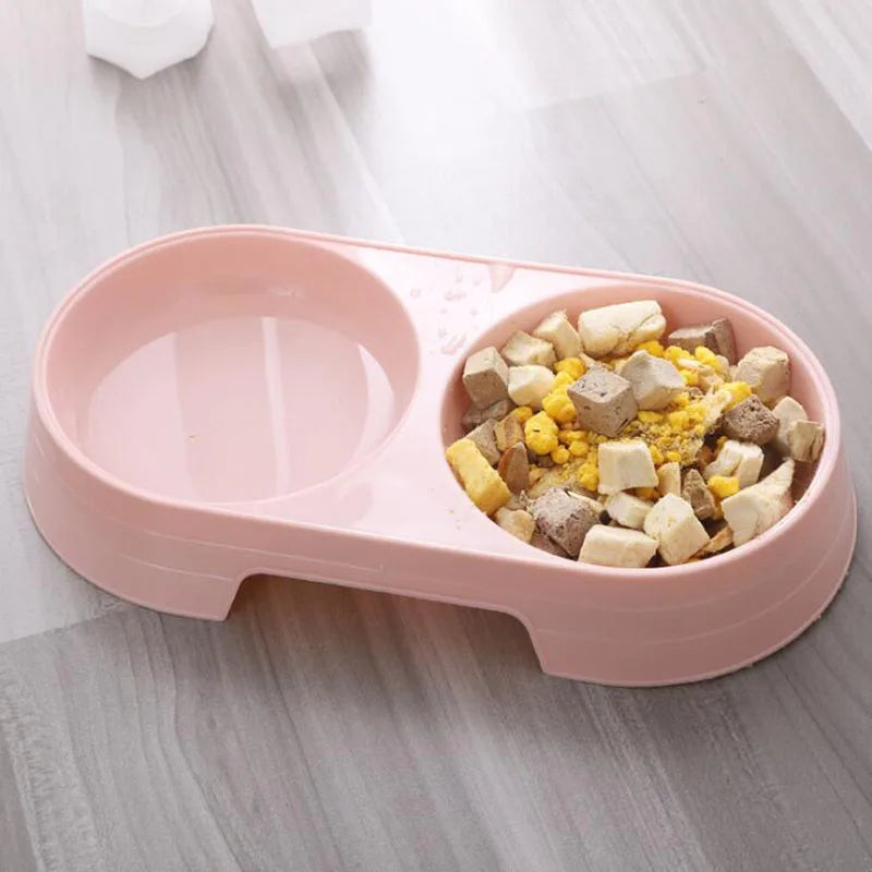 Double Bowls Stainless Steel Pet Feeder Dish Drinking Water Food Tray Cat Puppy Feeding Supplies 2024 New