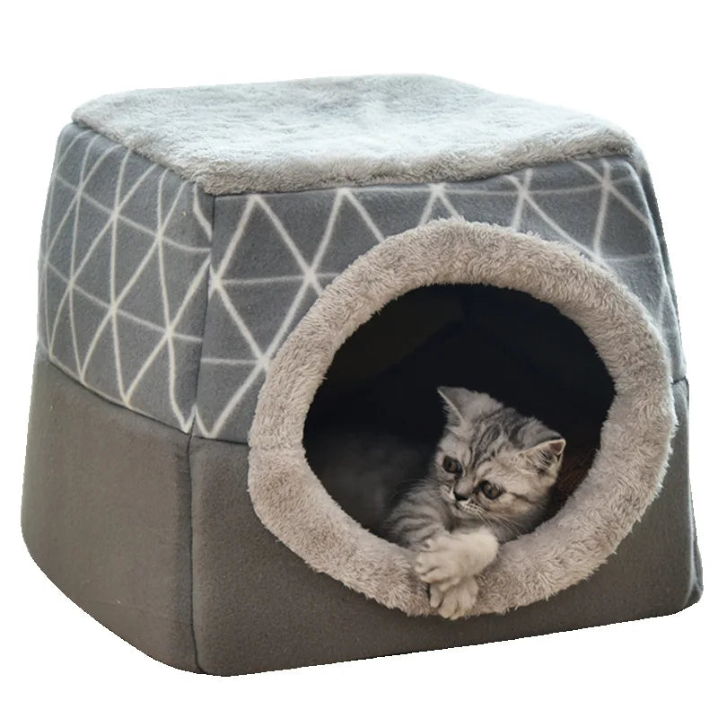 Closed Pet Sleeping House Dogs Cat Bed Suit For Winter Puppy Nest Winter Warm Cat Litter Pet Villa Closed Kennel Pet Supplies