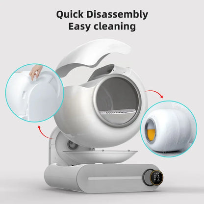Self-Cleaning Cat Litter Box Automatic 65 Large Fully Enclosed Cat Toilet with App English Version Control Rascador Para Gato