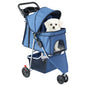 JHK 3 Wheels Foldable Pet Stroller for Small Dogs and Cats Stroller with Mesh Windows Storage Basket Cup Holder for Outdoor Use