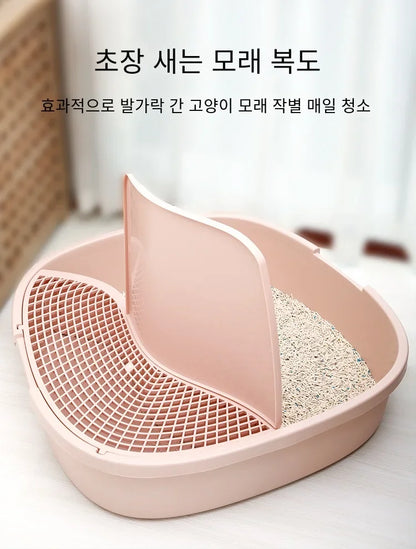 Large Corridor Cat Litter Box Spacious Toilet Anti-Splash Tray Fully Enclosed with Lift Cover Odor-Removing Sand Pedal Design