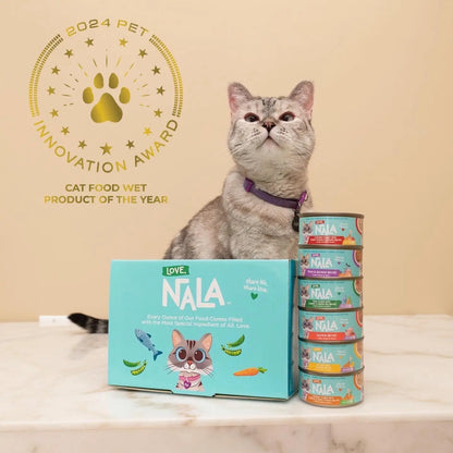 Natural Adult Cat Wet Food Variety Pack - Salmon, Tuna, Chicken - Grain Free, Non-GMO with Omega 3 & Vitamins - 12 Pack