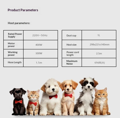 pet 7-in-1 hair suction device cat dog vacuum cleaner machine hair trimmer electric push cutting grooming shaving cleaning