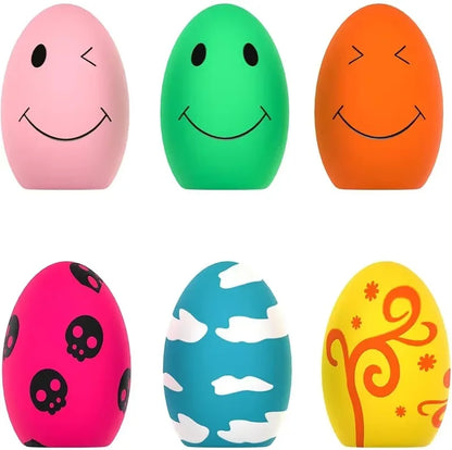 Rubber Dog Puppy Pet Play Squeaky Ball Chewing Toys with Face Fetch Bright Balls Pet Dog Supplies Puppy Popular Toys