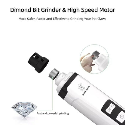 New Electric Dog Nail Clippers Rechargeable USB Charging LED Light Quiet Cat Nail Grinders Pet Paws Nail Grooming Supplies