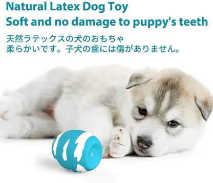 Rubber Dog Puppy Pet Play Squeaky Ball Chewing Toys with Face Fetch Bright Balls Pet Dog Supplies Puppy Popular Toys