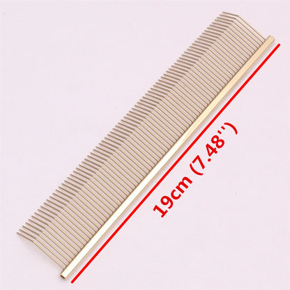 Copper Dog Grooming Combs Pet Boundary Knot Massage Tools Professional Salon Cat Hair Cleaning Crescent High Low Teeth 7817#