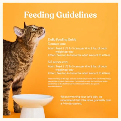 Premium Wet Cat Food Grain-Free Pate Cans Chicken and Herring - 24 Pack 5.5 Ounce