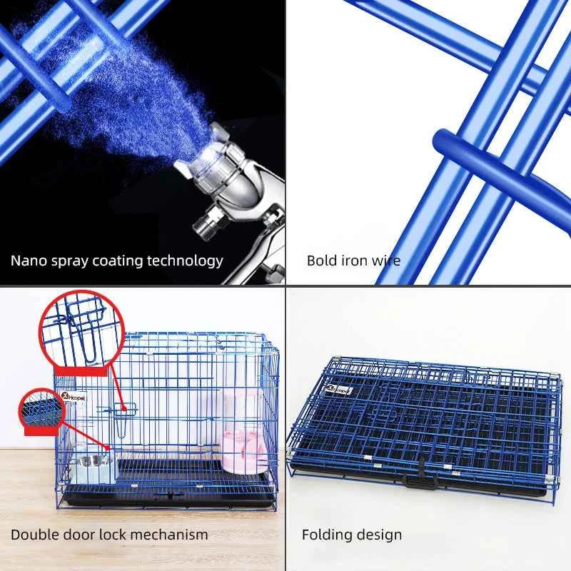 HOOPET Dog Cage Collapsible Indoor Pen Folding Exercise Crates Small Large  Dog Cage Metal Kennels Dog Crate