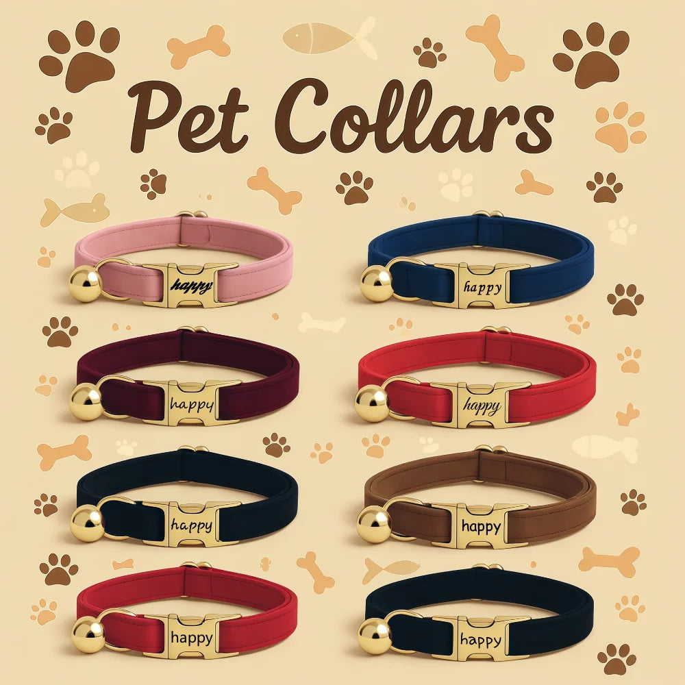 Custom Cat Collars With Personalized Text Free Laser Engraving Suitable For Kittens Puppies Pet Accessories And Anti-Lost Collar