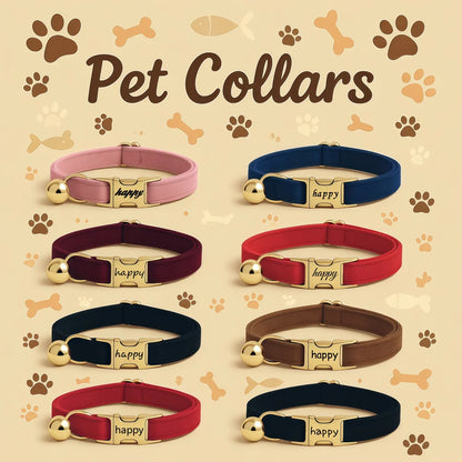 Custom Cat Collars With Personalized Text Free Laser Engraving Suitable For Kittens Puppies Pet Accessories And Anti-Lost Collar