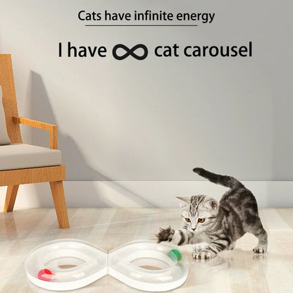Cat Toys For Indoor Cats Interactive Cat Turntable Track Ball Self Entertaining Kitten Self Pleasure Toy Pet Orbital Ball Toys