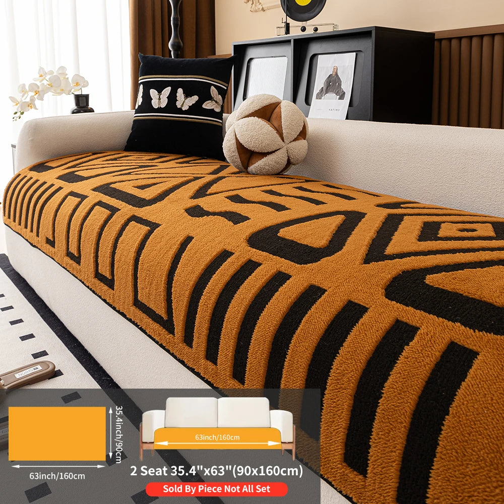 Winter Short Velvet Sofa Cushion Non-Shedding Slip-resistant Home animal feiendly Protection Cover for Living Room Furniture