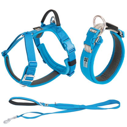 SMALL COMBINATION Large Dog Collar Harness and Leash Sets No pull Reflective Medium dog chest vest Pet German Shepherd Training
