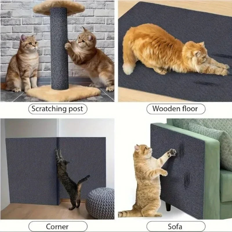 Cat Scratcher Sofa Protector Cats Scratcher Pad Board Protection Trimmable Self-adhesive Carpet Corner Wall DIY Cat Scratch Mat