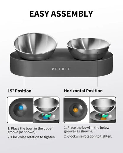 PETKIT Stainless Steel Pet Adjustable Feeding Bowl Double Feeder Bowls Water Cup Cat dog Drinking Bowls for pets feeding