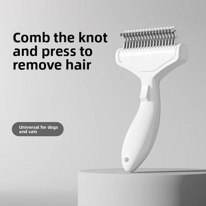 1PC Stainless Steel Dog Hair Removal Brush for Long Hair Breeds Puppy Cat Comb Pet Grooming Products Curved Design