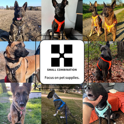 SMALL COMBINATION Large Dog Collar Harness and Leash Sets No pull Reflective Medium dog chest vest Pet German Shepherd Training
