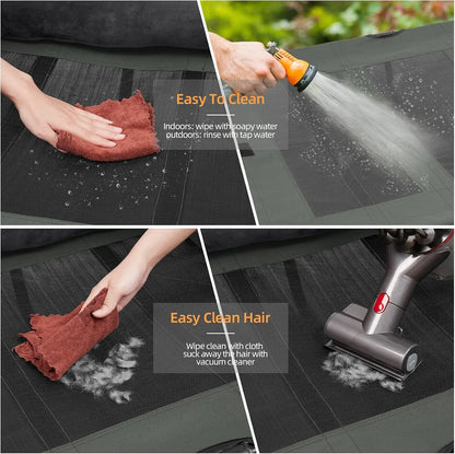 Outdoor Elevated Dog Bed Cooling Raised Pet Lounger Bed Mesh Cot Sleep Camping Bed with Detachable Plush Bolster