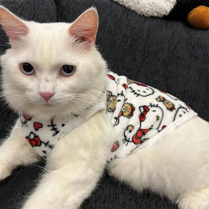 Winter Warm Pet Clothes For Cats Pullover Kawaii Hello Kitty Cat Sweater Costume  Mascotas Clothing Gatos Products For Animals