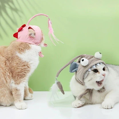 Interactive Cat Toys Cute Cat Hat with Toys