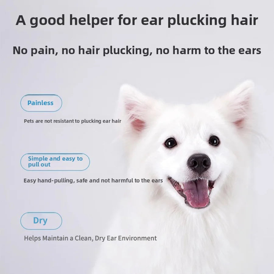 PETCLEAR Cat Dog Ear Powder Painless Ear Hair Removal Powder for Pets Easy to Remove Ear Hair Pets Cleaning Tools 30g