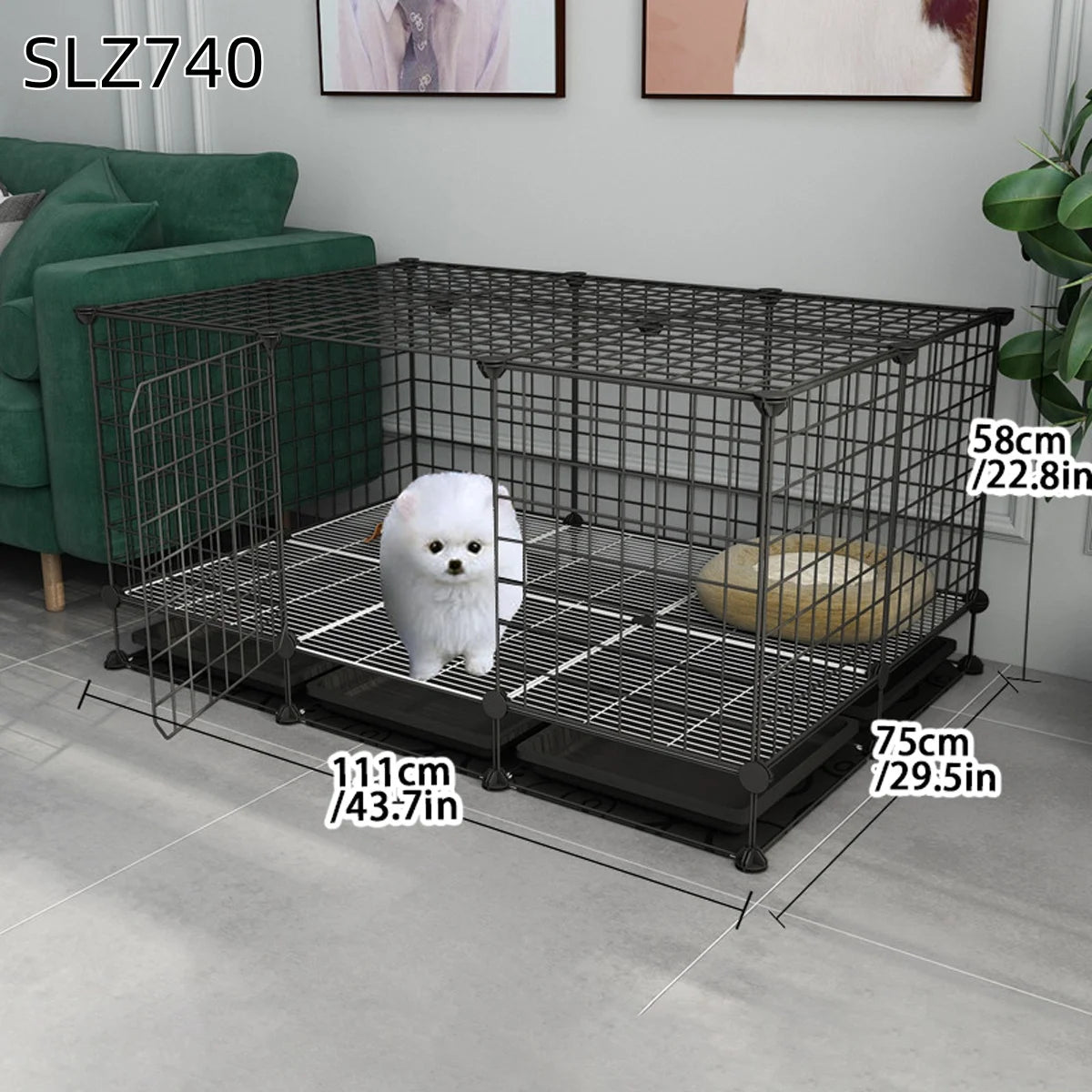 Dog Cage for Medium-Sized Dogs, Small Dogs, Indoor Teacup Dogs, Teddy, Labrador Villa Fence with Toilet, Dog Supplies