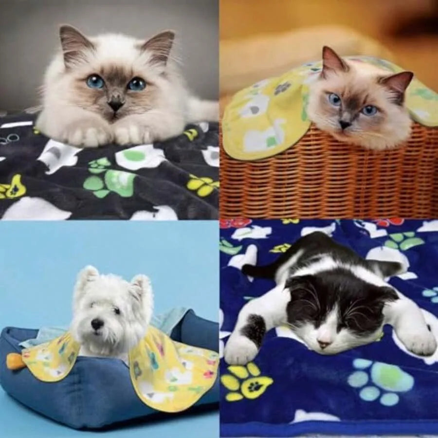 【New Arrival】Dog Blanket For Medium Dogs 1 Pack 3 Premium Soft Cat Puppy Blankets 31x24 Inch With Flannel Cute Elephant And Paw P