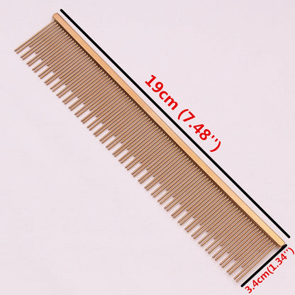 Copper Dog Grooming Combs Pet Boundary Knot Massage Tools Professional Salon Cat Hair Cleaning Crescent High Low Teeth 7817#