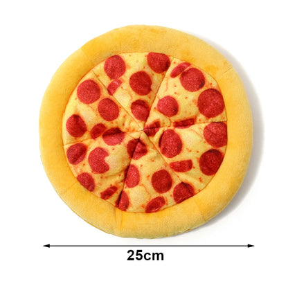 Plush Dog Toy Doughnut Pizza Shape Pet Squeaky Toys for Small Large Dogs Cleaning Teeth Puppy Chew Sound Toy Pet Supplies