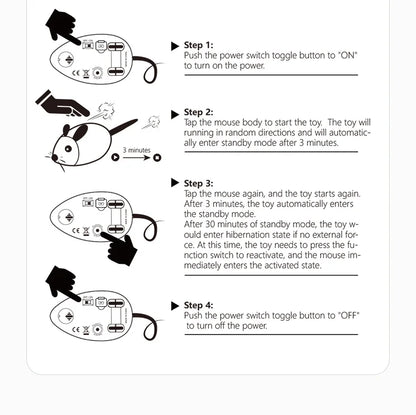 Rechargeable Motion Mouse Cat Toy for Kitten Mouse Sound Moving Mouse Cat Toys Interactive Cat Toy Sound Mouse Cat toy