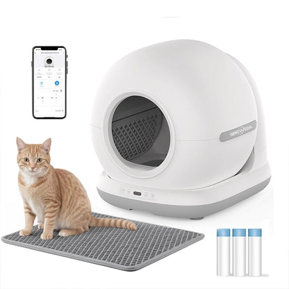 Large Capacity Automatic Cat Litter Box Self Cleaning 72L Smart Cat Toilet APP Control Extra Large Space Suitable for Big Cats