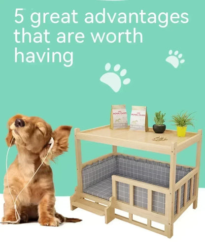 Simplicity Wooden Dog Bed Can Be Used As Bedside Table Dog Kennel Four Season Universal Environment protection Practical Pet Bed