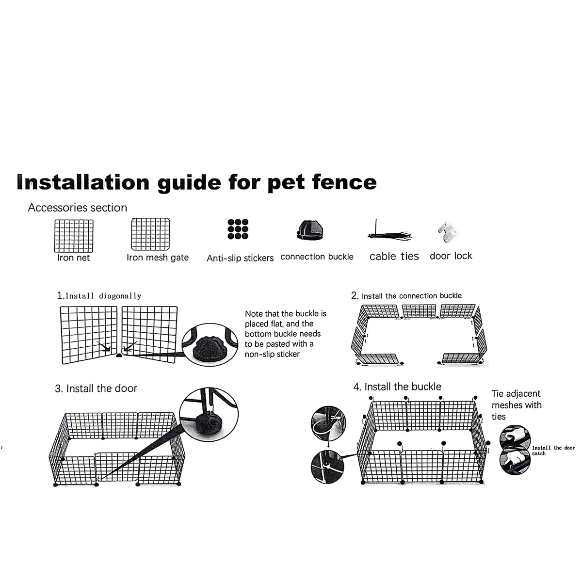 Cat and Dog Pet Fence Indoor Enclosure Freely Combinable Cat Cage Dog Cage Training Isolation Toilet Area for Small and Medium-Sized Dogs