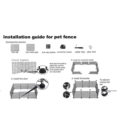 Cat and Dog Pet Fence Indoor Enclosure Freely Combinable Cat Cage Dog Cage Training Isolation Toilet Area for Small and Medium-Sized Dogs