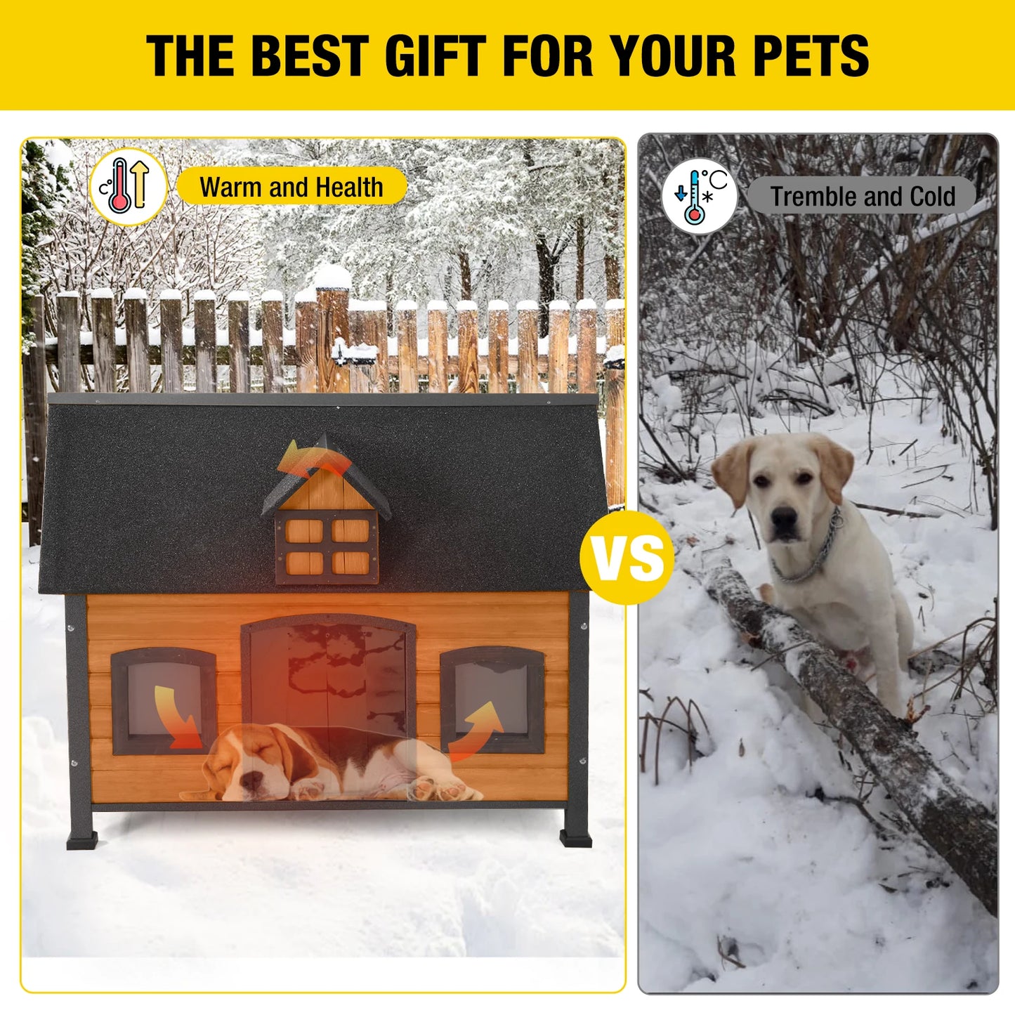 Insulated Outdoor Dog House| Liner Inside