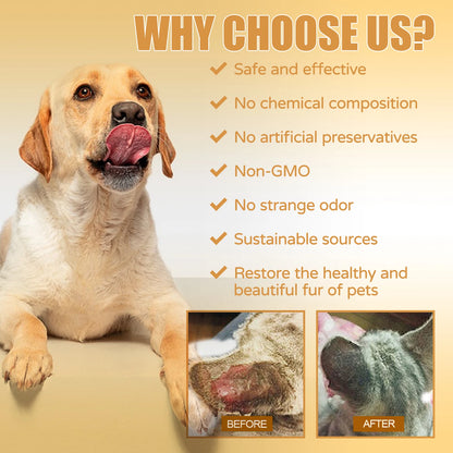 Pet Skin and Hair Care Serum Repair Hair Growth Relieve Itching Lice Mite Removal Moisturizing Dogs Cats Skin Care 30ml
