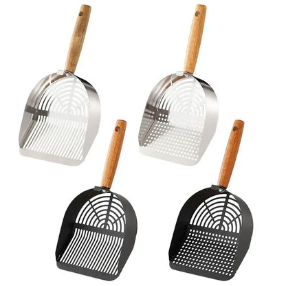Steel Cat Litter Scoop Long Handle Pet Waste Shovel Cleaning Tool for Tofu Sand Litter Box Cats Supplies