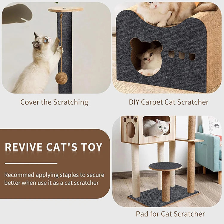 Cat Scratcher Sofa Protector Cats Scratcher Pad Board Protection Trimmable Self-adhesive Carpet Corner Wall DIY Cat Scratch Mat