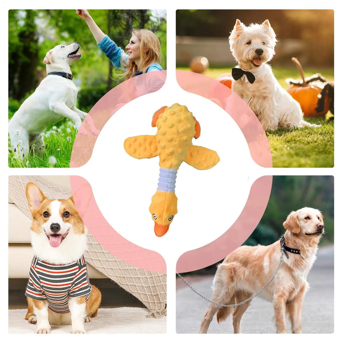 Dog Toys For Aggressive Chewers Duck Shape Aggressive Puppy Chew Toy Bite-Resistant Squeaky Animals Entertainment Companion For
