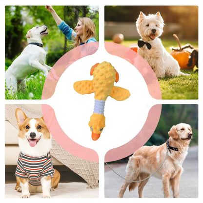 Dog Toys For Aggressive Chewers Duck Shape Aggressive Puppy Chew Toy Bite-Resistant Squeaky Animals Entertainment Companion For