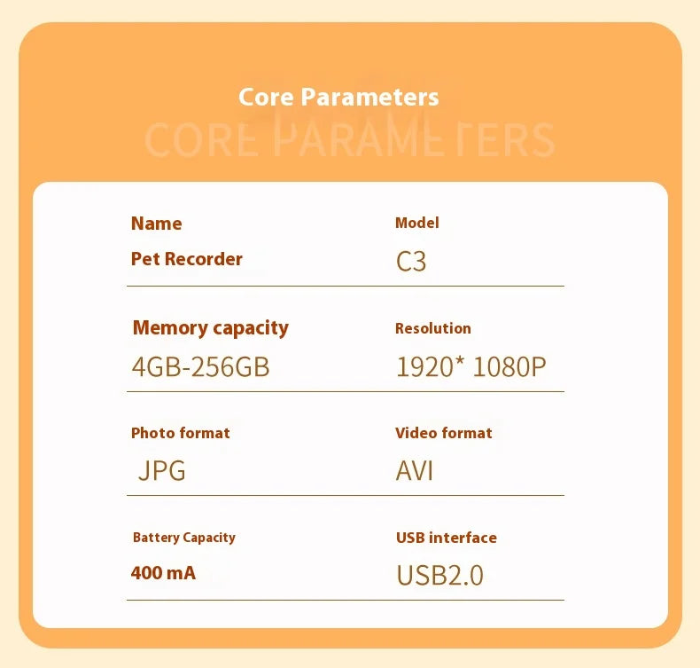Waterproof Mini Body Camera for Dogs Cats, Outdoor Adventures Pet Camera Cam Smart Collar HD 1080P WiFi App with Video Recording