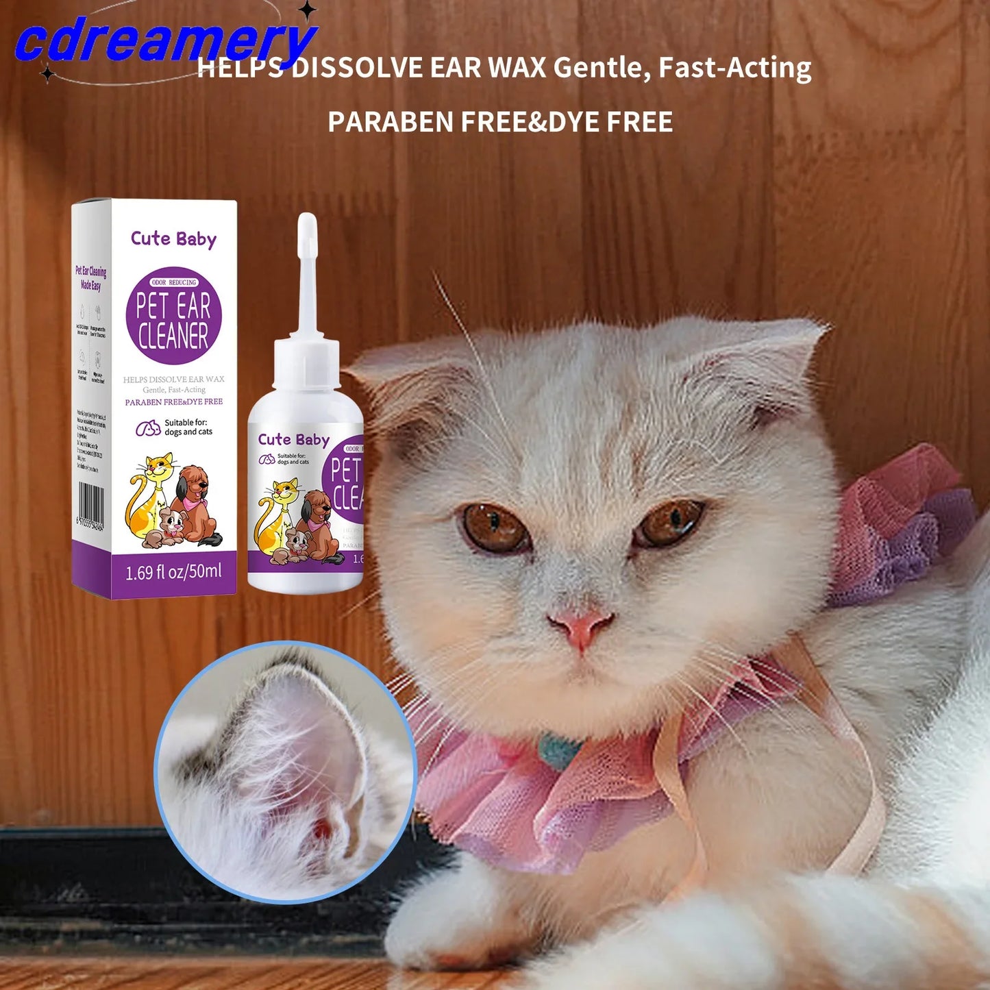 CDY  ear droppings, and ear drops. Suitable for cats and dogs to relieve itching and clean the ear canal