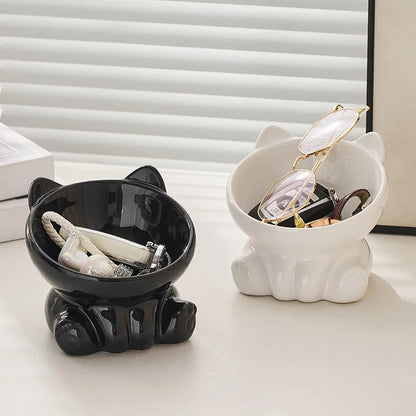 Cat Bowl Pet Accessories Ceramic Diagonal High Feet Cute Protection Cervical Spine Dog Bowl Drink Water Bowl Pet Supplies