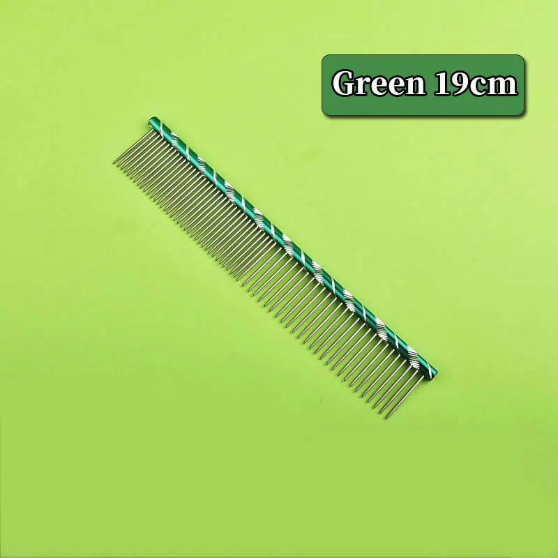 6 Colored Pet Dog Comb Straight Comb Cat Cleaning Brush 16/19/20/25cm Stainless Steel Lightweight Pets Cat Grooming Combs Dogs