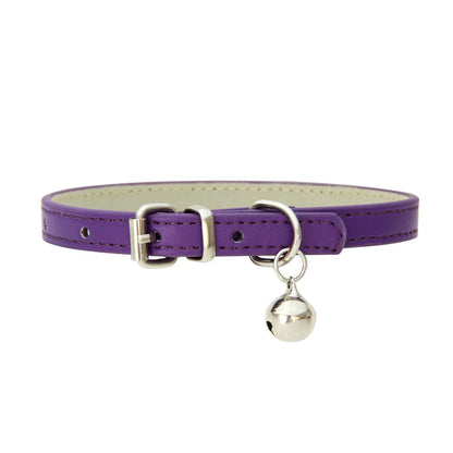 Adjustable PU Leather Cat Collar - Durable, Stylish Pet Collar with Metal Buckle, Soft Padded Design for Small Dogs and cats  -