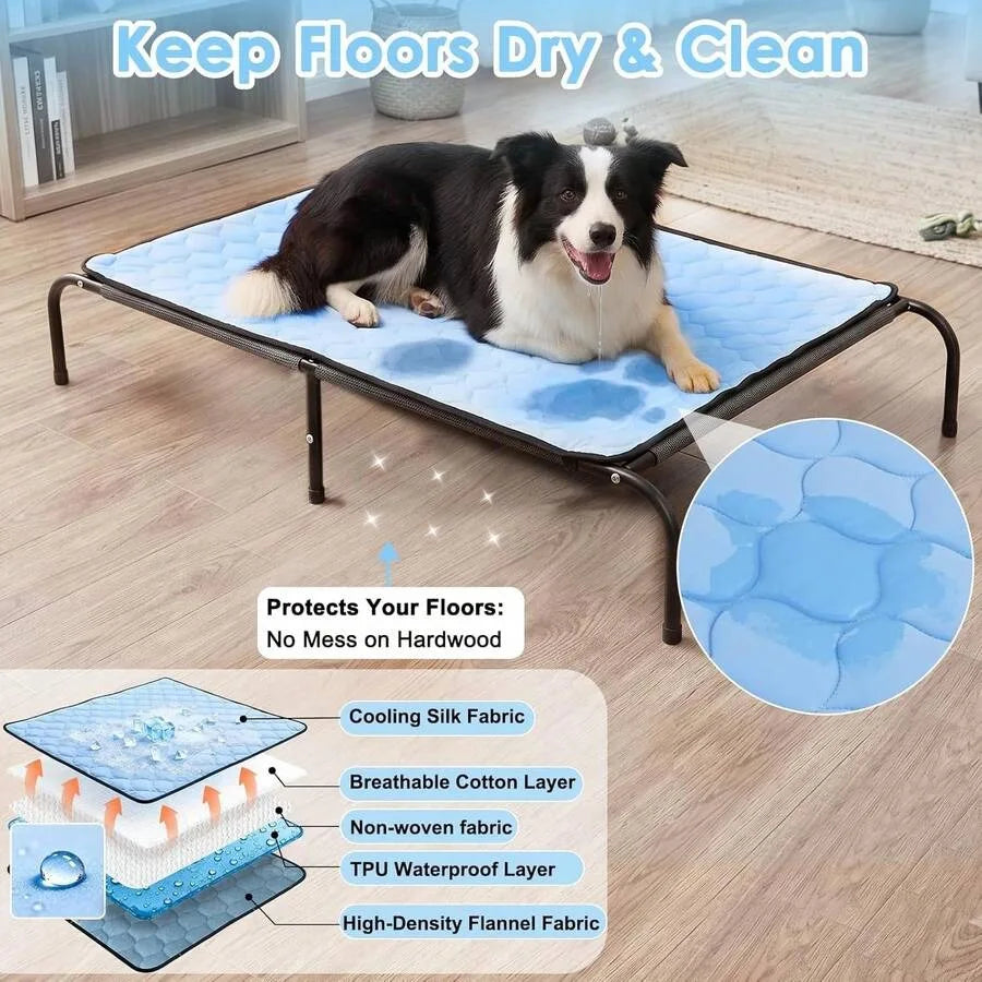 Pet Ice Silk Cooling Mat, Breathable and Non-Slip, Summer Heat Relief, Waterproof, Suitable For Dogs Cats, Universal Size For C