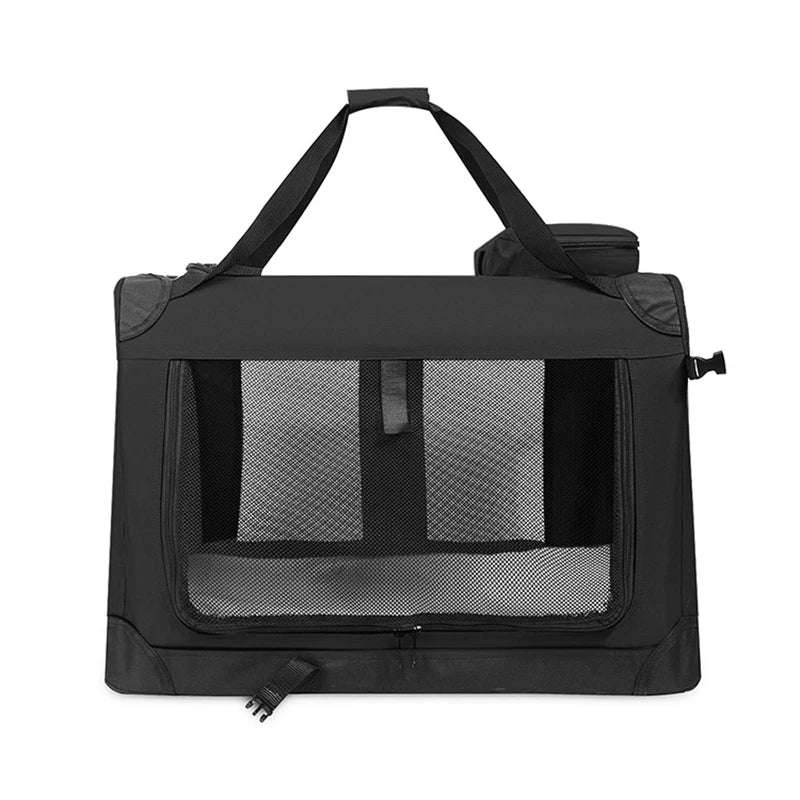 Soft Dog Crates Kennel for Pets 3 Door Soft Sided Folding Travel Pet Car Carrier with Straps and Mat for Dogs, Cats, Rabbits