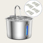 Stainless Steel Cat & Dog Water Fountain 2.2L Ultra Quiet USB Powered Automatic Pet Drinking Fountain Durable for Indoor Pets