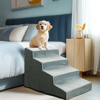 3/4/5 Steps Pet Dog Stairs Ramp High-Density Sponge Foam Dog Steps for Puppies Accessory for High Beds And Sofas
